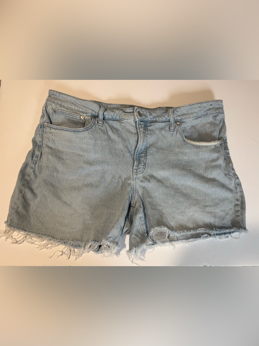 Madewell The Perfect Vintage Denim Cutoff Shorts 22W Light Wash Raw Hem